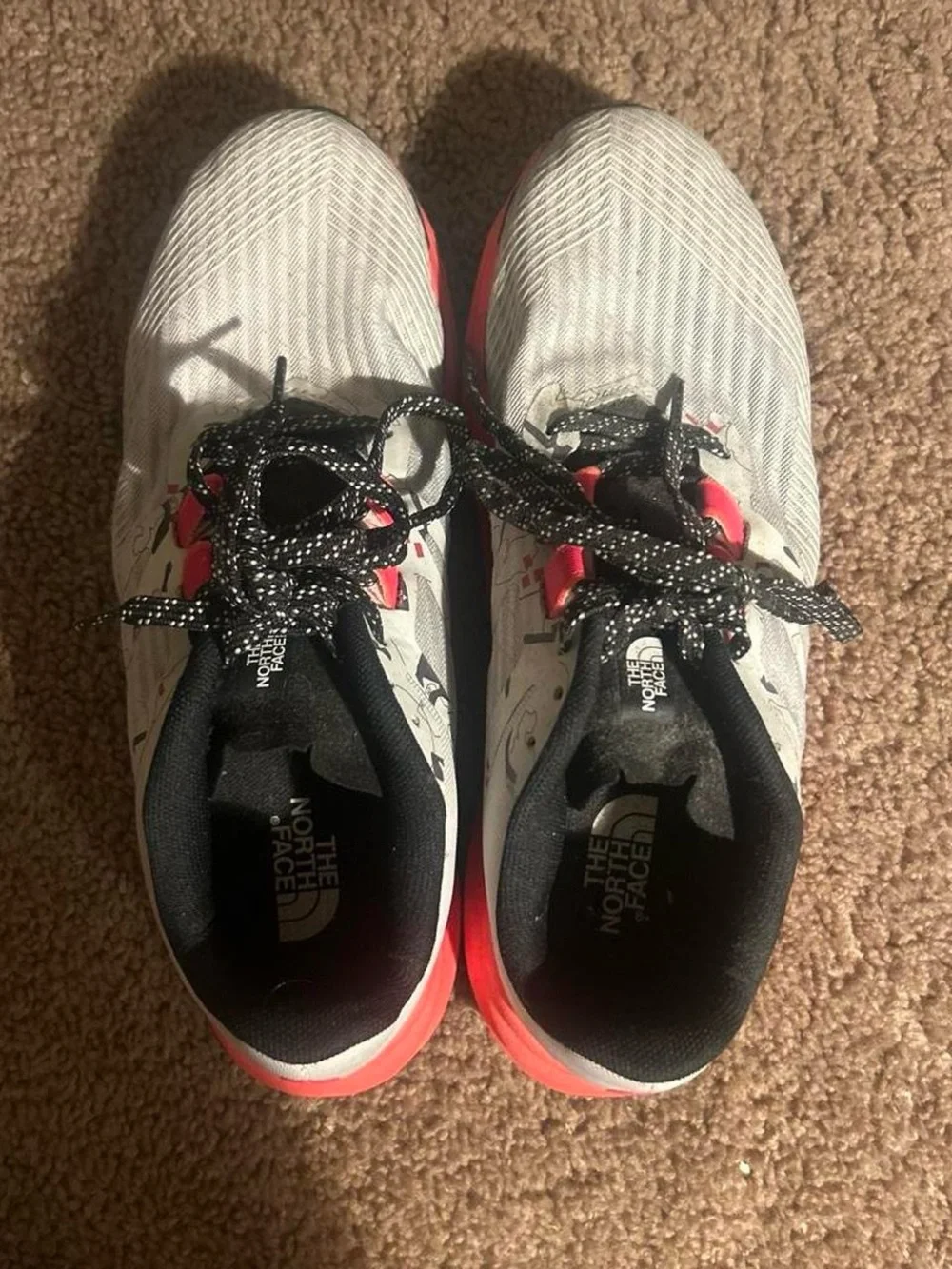 The North Face White Sneakers with Coral Pink Accents